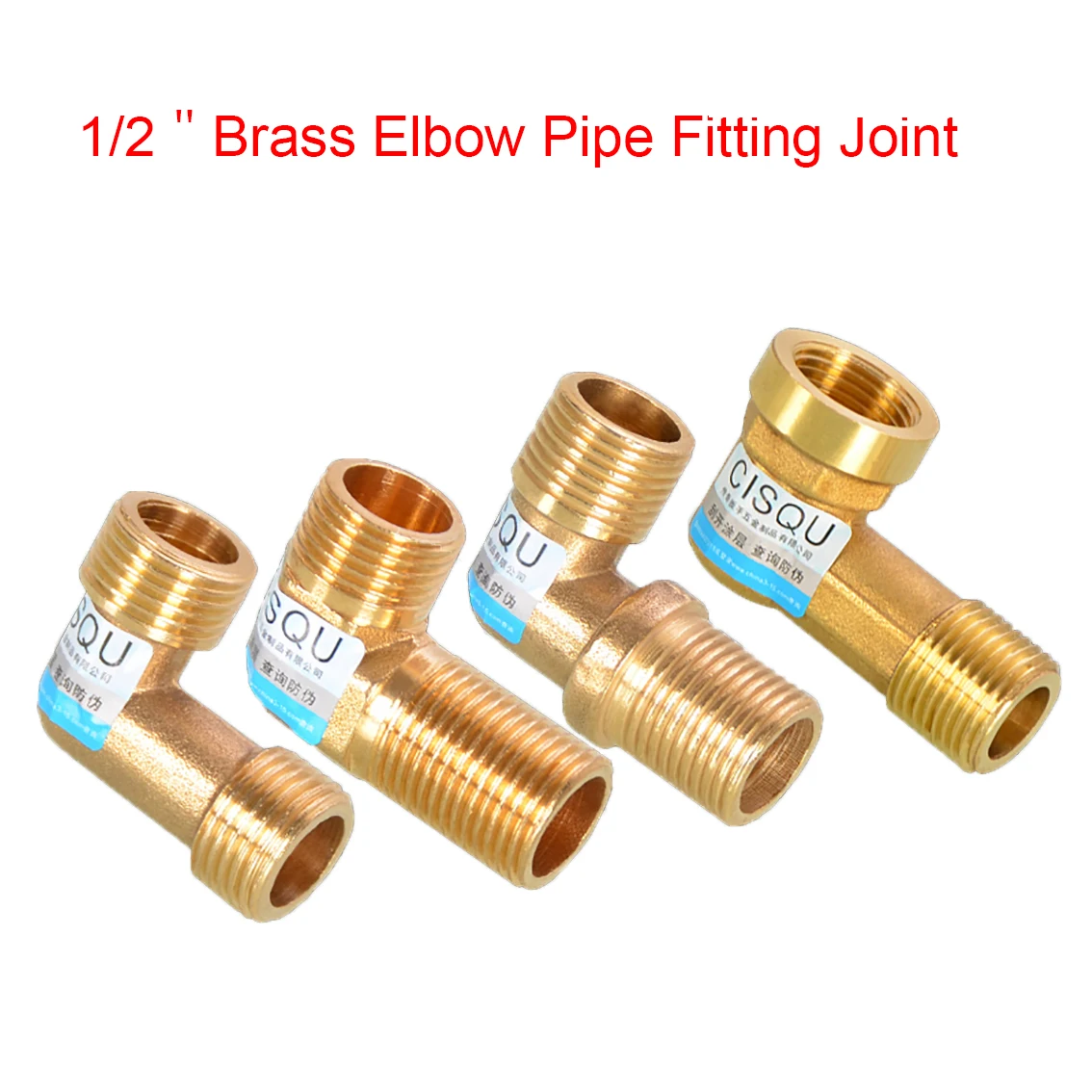 

1/2" 90 Degree Brass Elbow Female/Male Thread Pipe Fitting Connector Coupler For Water Fuel Copper Adapter Water/Gas Pipe DN15