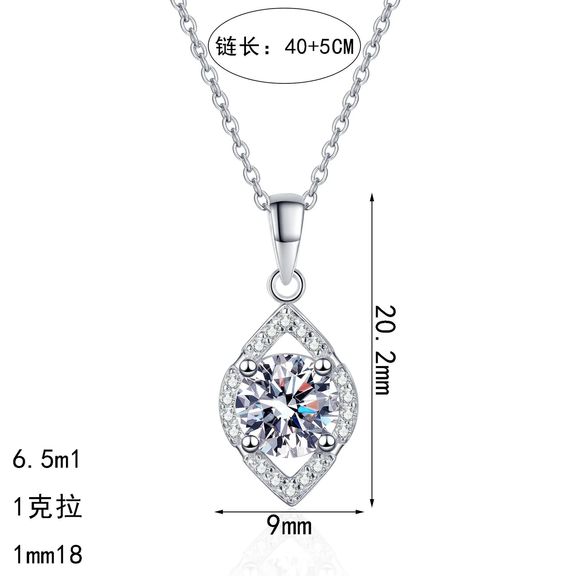 Exquisite Platinum PT950 1 Carat Moissanite Necklace, Waterdrop Hollow Diamond Pendant Versatile Fashion Trendy Gift for Women