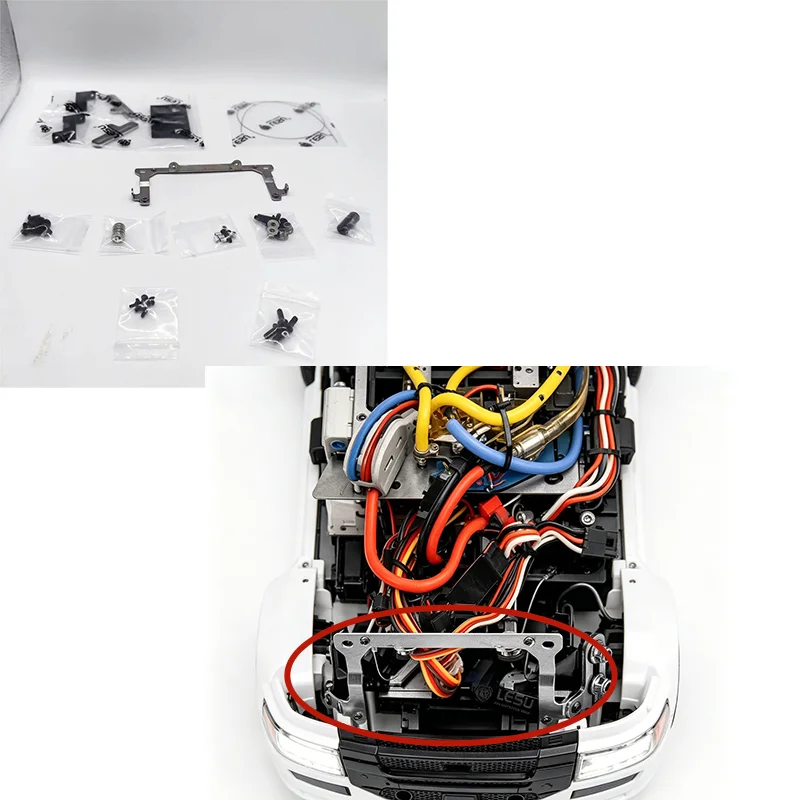 Soporte Metálico de Hoja Suelta RC 1/14 G-6271, Accesorio de Mejora para Camiones Tractores Tamiya, para Camiones SCANIA, MAN, VOLVO, y Tripper, Piezas DIY