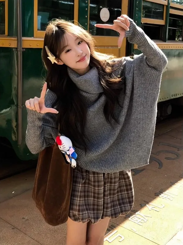 Pull tricoté ample pour femmes, surdimensionné, rétro, Design coréen, décontracté, Long, Sve Crew Ne, haut