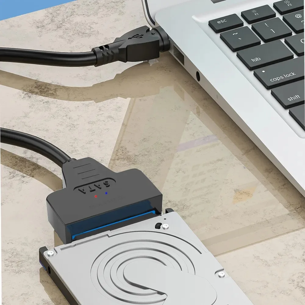 SATA to USB 3.0 2.0 Type-C Cable Up to 6 Gbps for 2.5 Inch External HDD SSD Hard Drive SATA 3 22 Pin Data Transfer Adapter