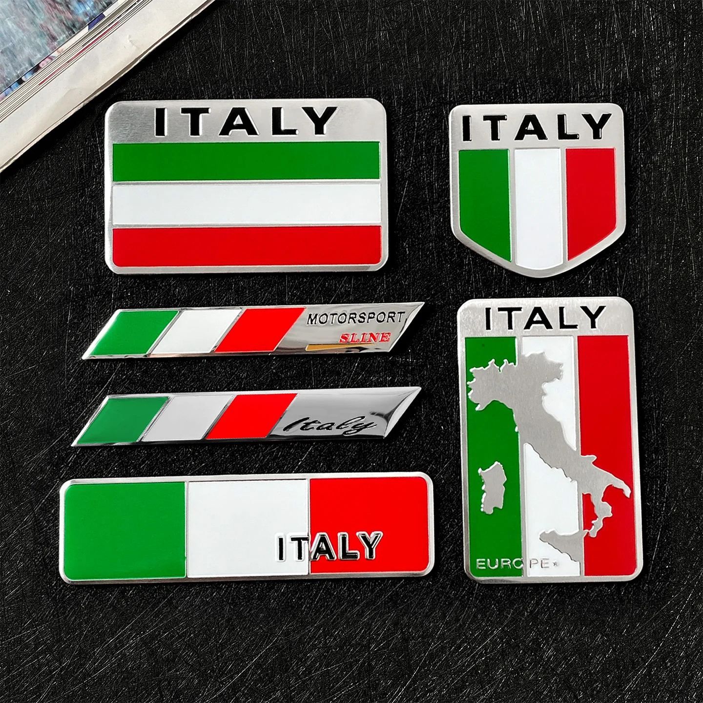 

2PCS Car Auto Bicycle Motorcycle Moto Scooter 3D Italy National Flag Emblem Metal Aluminium Badge Stickers Decals Accessories