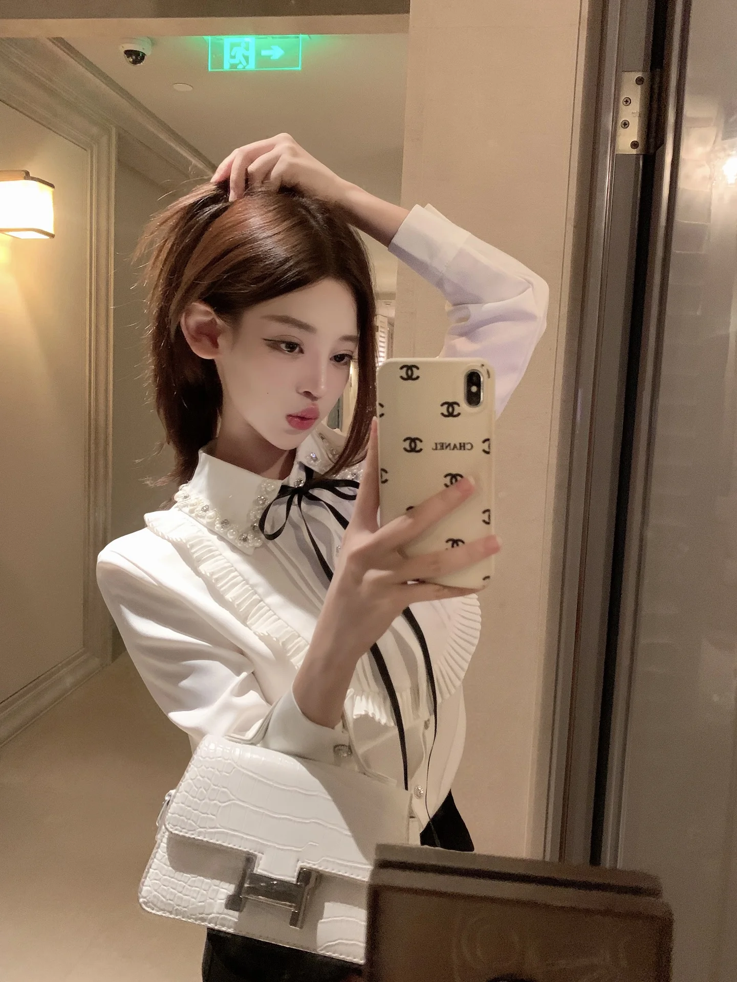 

Luna 82 New Luxury Sle Silk irt Fraance Wind Straight Cut Long Sve Women's Premium Feel Faionable irt