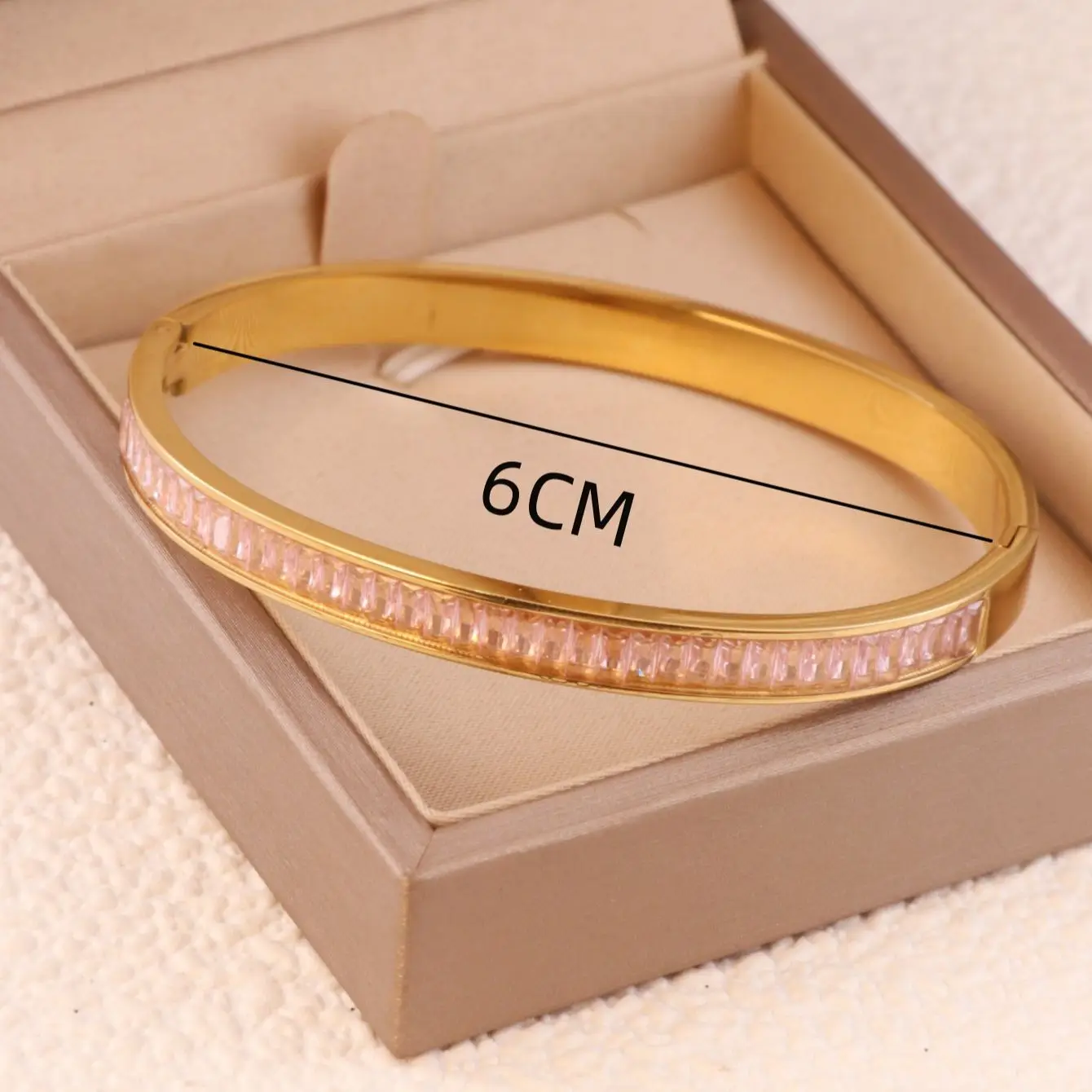 Fashion square drill color drill stainless steel women\'s bracelet French light luxury bracelet