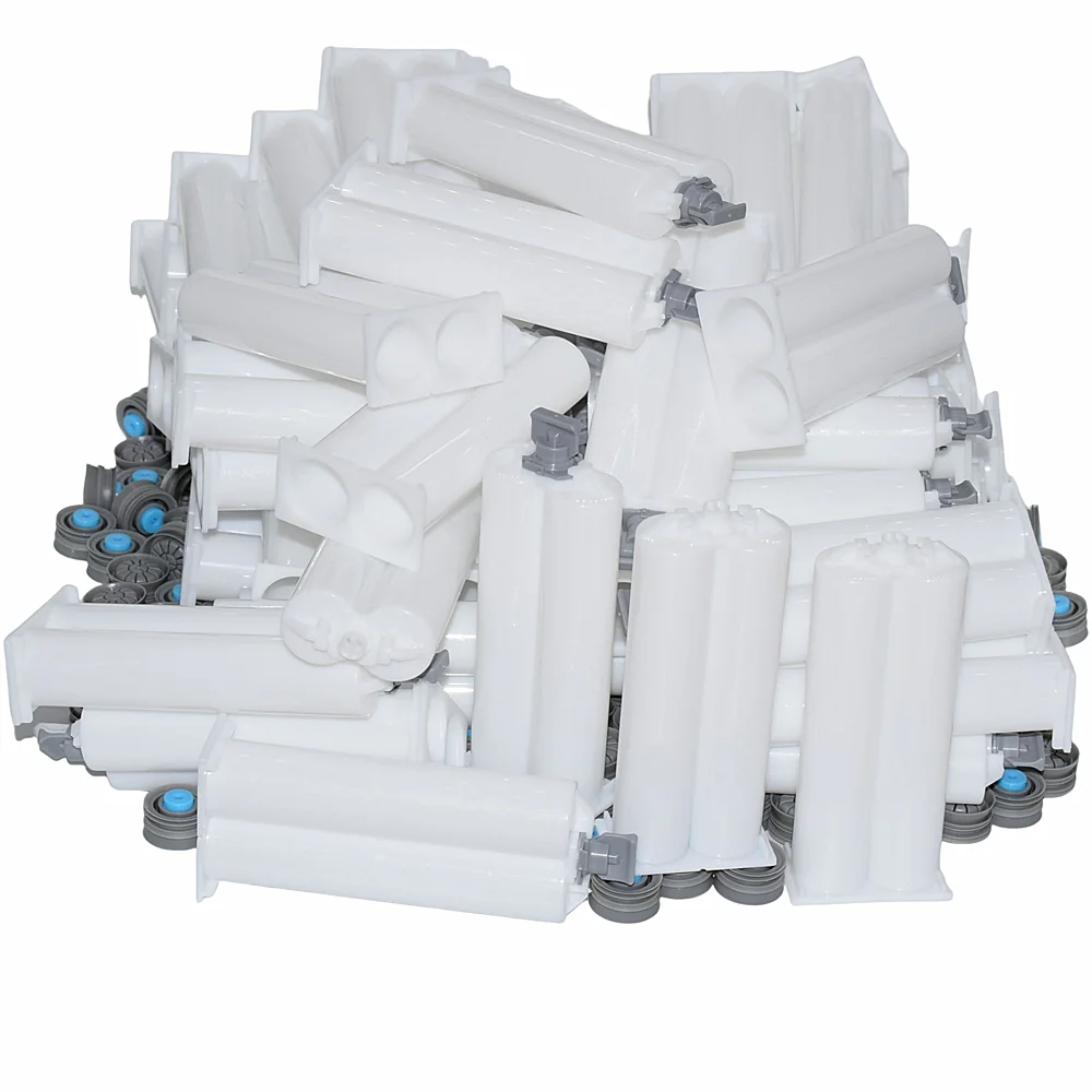 

500pcs 50ml Empty 2-part Cartridge Mixer 1:1 AB Glue Tube Epoxy Silicone Sealant Acrylic Glues Cartridges with Sealing Pistons