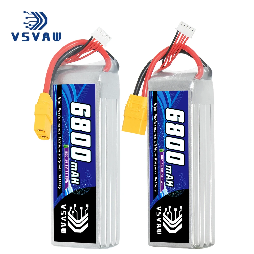 2 шт. VSVAW 6800 мАч 4S 14,8 В 60C/120C Lipo аккумулятор с дистанционным управлением модель автомобиля RC модель корабля литиевая батарея с фиксированным крылом