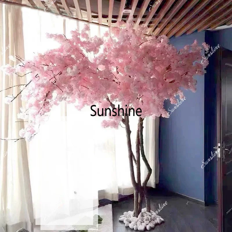 Simulation cherry blossom tree fake peach blossom wishing tree shopping mall lobby fake tree floor ornament