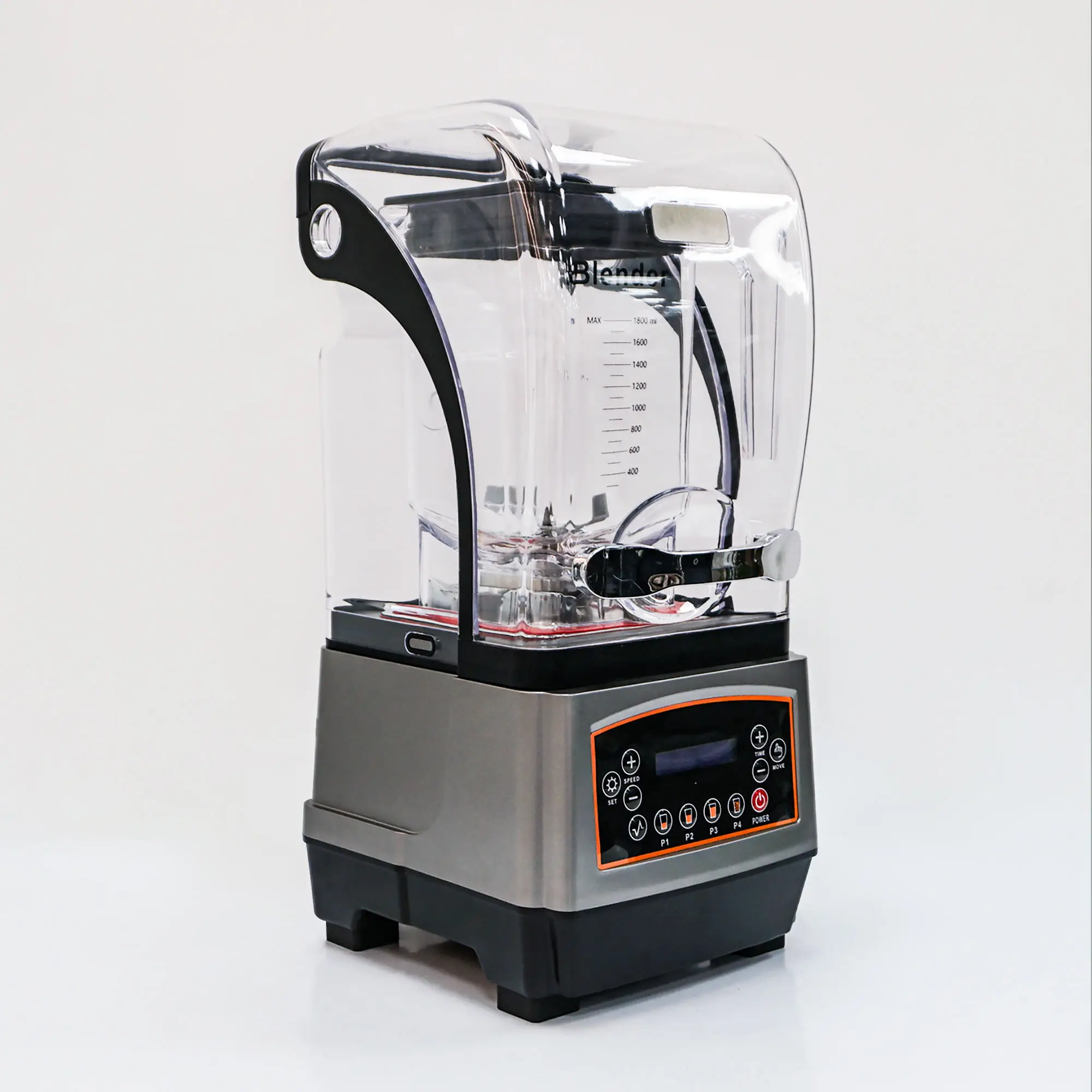 

1.8L professional sound insulation commercial mixer gray variable speed juicer coffee cart German operator