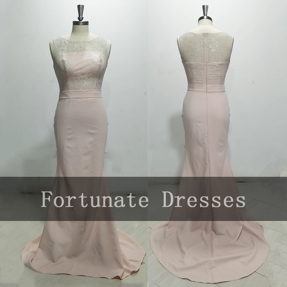 Mangas sereia dama vestidos, apliques rosa, vestido de baile, convidado do casamento, dama de honra vestido, foto real personalizada