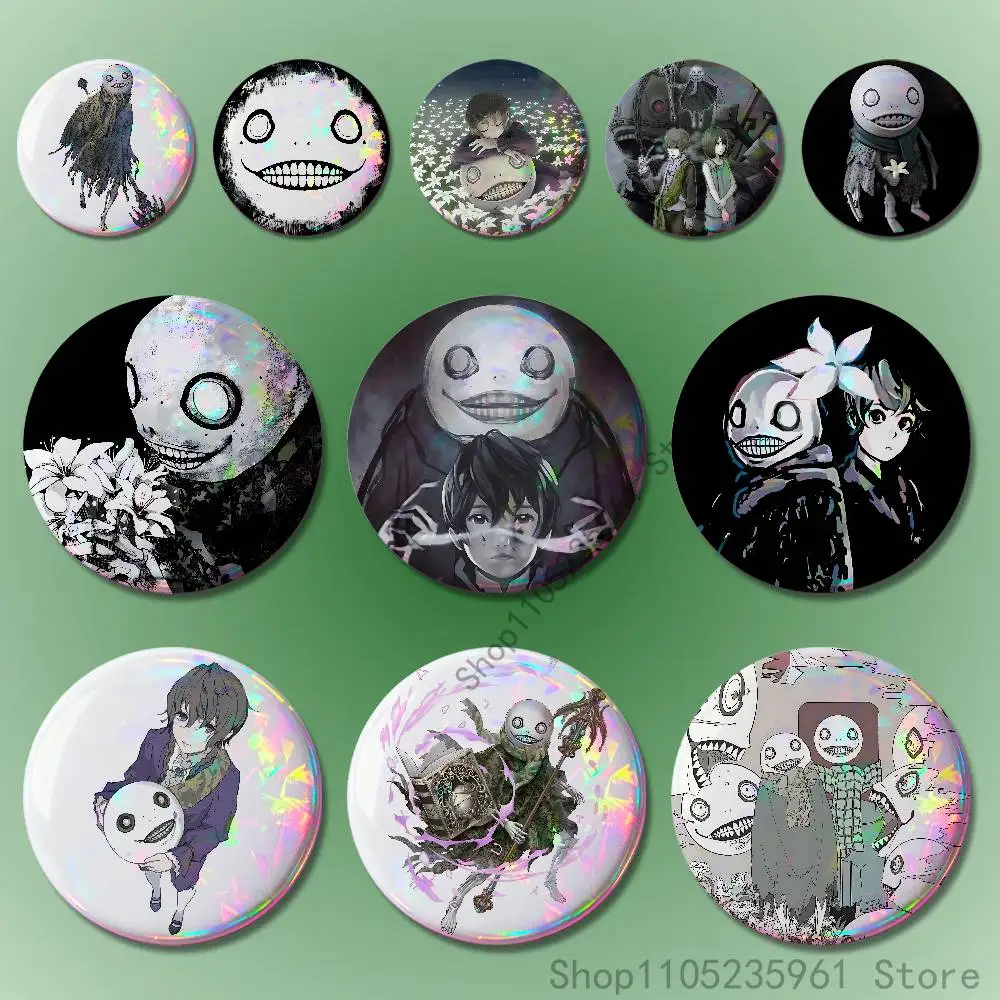 N-Nier R-Replicant Emil Dark 58mm 44mm HD Print Brooch Badges Pretty Derby Round Display Brooches Lapel Pins Custom