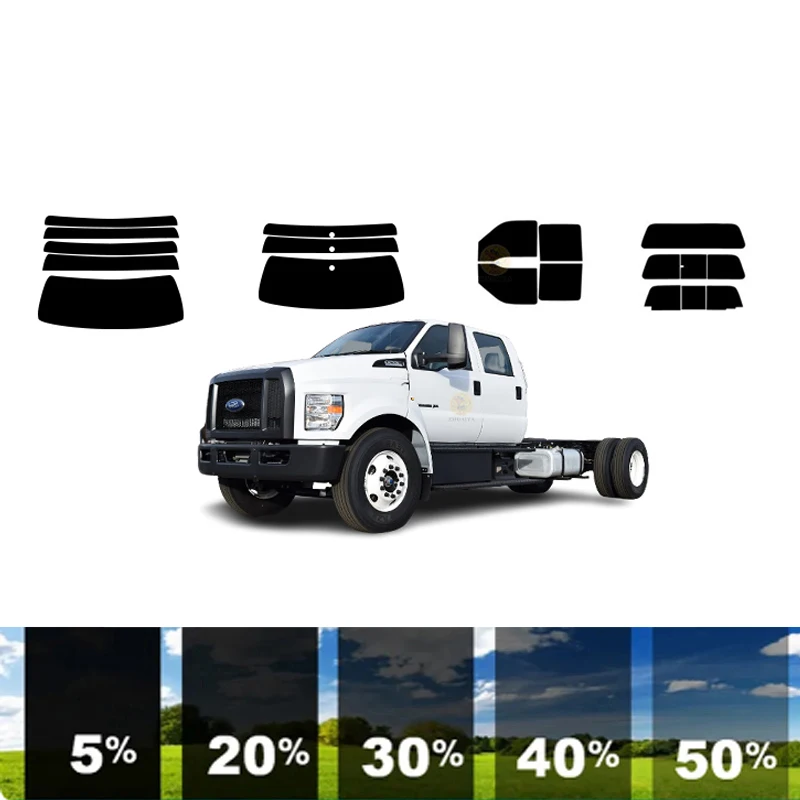 

precut Removable Window Tint Film For Car 100% UVR 5%-70%VLT Heat Insulation Carbon ﻿For FORD F-650 SUPERCAB 2 DR PU 2008-2016