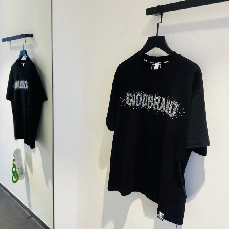 2XL Black Round Neck Short Sleeve Summer GOODBRAND Tshirts Lightweight Cotton Breathable Casual Loose Streetwear Men Women Tops