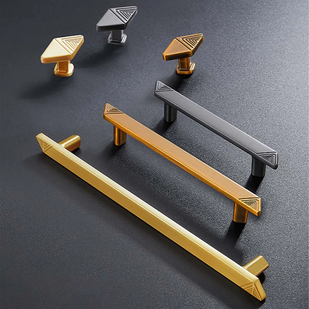 High-end New Chinese Cabinet Door Handle Diamond-shaped Zinc Alloy Solid Wardrobe Door Handle Kitchen Drawer Single-hole Handles