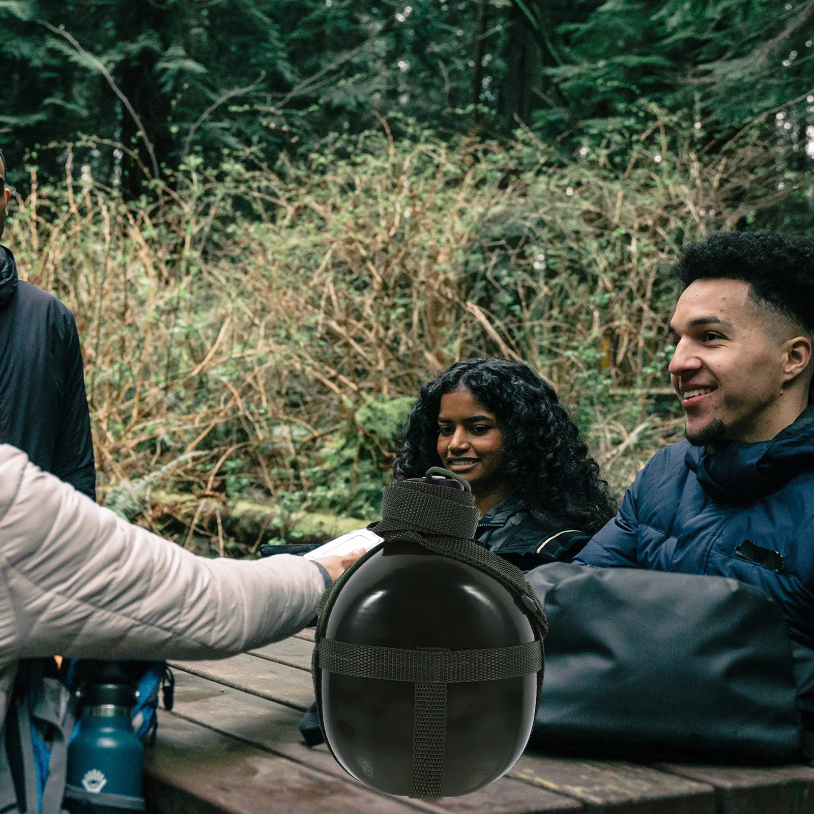 

1pc Outdoor Water Kettle Camping Canteen Portable Durable Lightweight Storage Container Break Resistant
