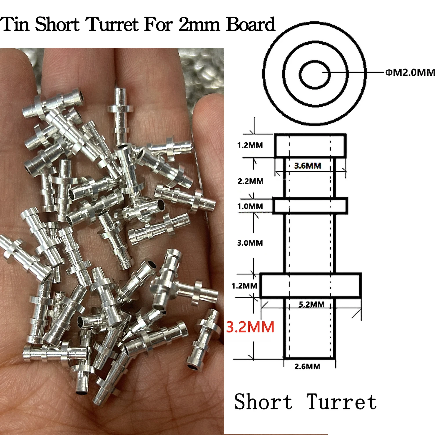 Turret lug-Placa de etiqueta de Audio para amplificador de tubo, Terminal de torreta, Kit de bricolaje, torreta de estaño chapada en cobre