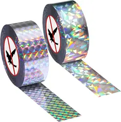 Bird Repellent Tape Shiny Double-Sided Holographic Reflective Tape Scare Birds for Protect Houses Gardens Yards Plant Fruit