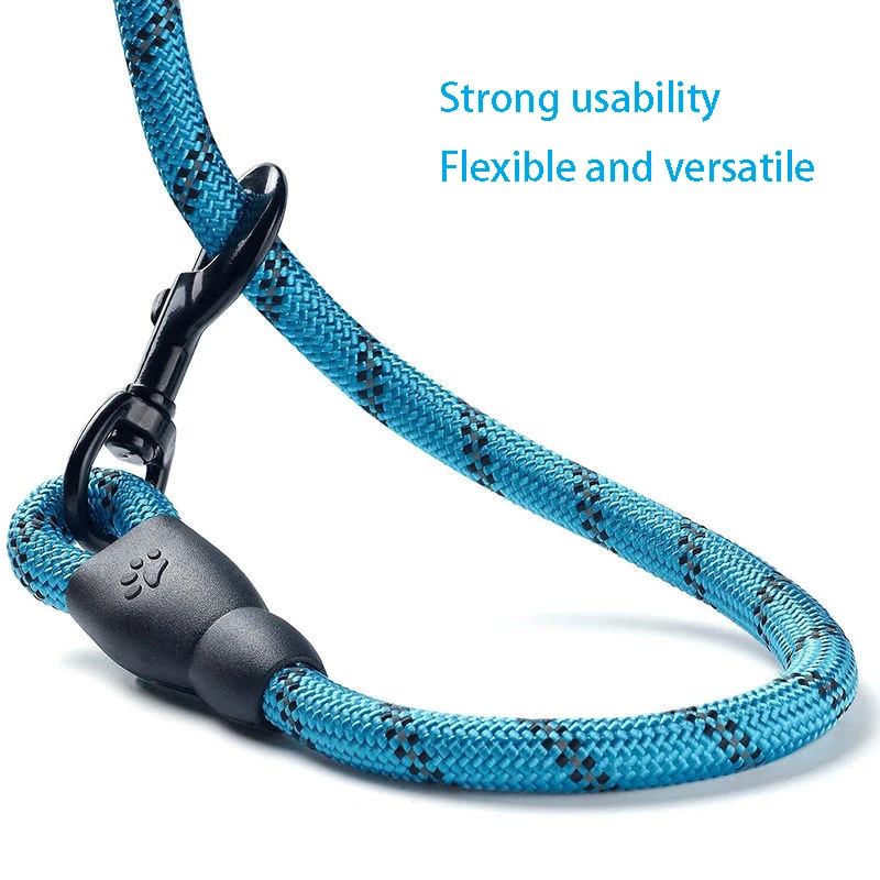 1.5M Long Pet Leash Reflective Strong Dog Leash with Comfortable Padded Handle Heavy Duty Training Durable Nylon Rope Leashes
