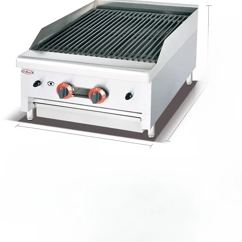 

Commercial Tabletop Dual Burner Grill Lava Rock Coke Grill