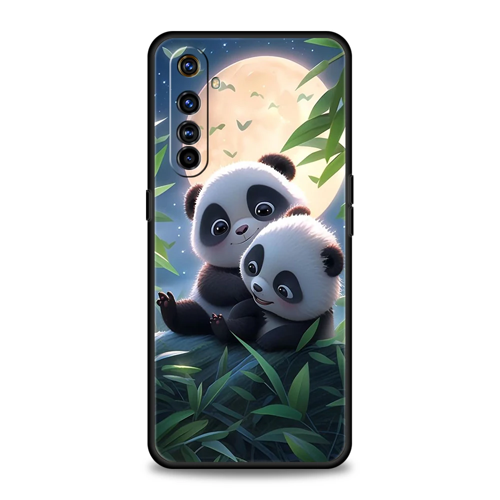 Cartoon Lovely Panda Phone Case for Oppo A17 A12 A57 A74 A16 Find X5 X6 A52 A53 A54 A15 Reno 6 Z 7 Pro A9 2020 5G Silicone Shell