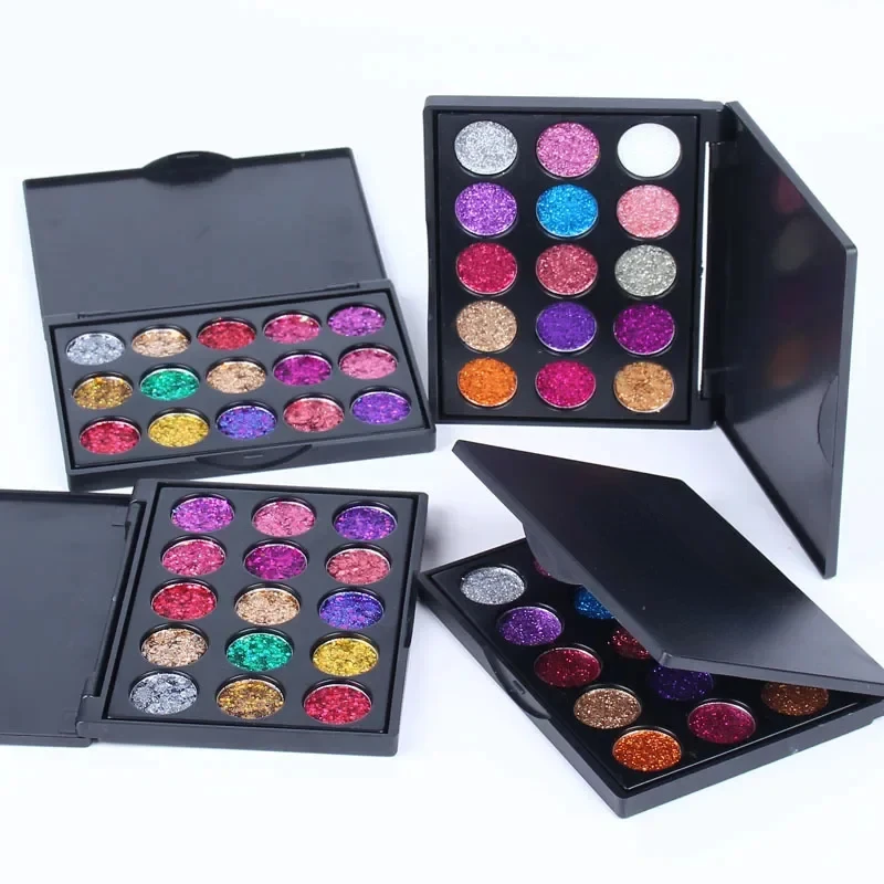 15Color Glitter Eyeshadow Palettes Exotic Flavors Pressed Glitter Shimmer Matte Eye Shadow Neon Metallic Women Make up Cosmetics