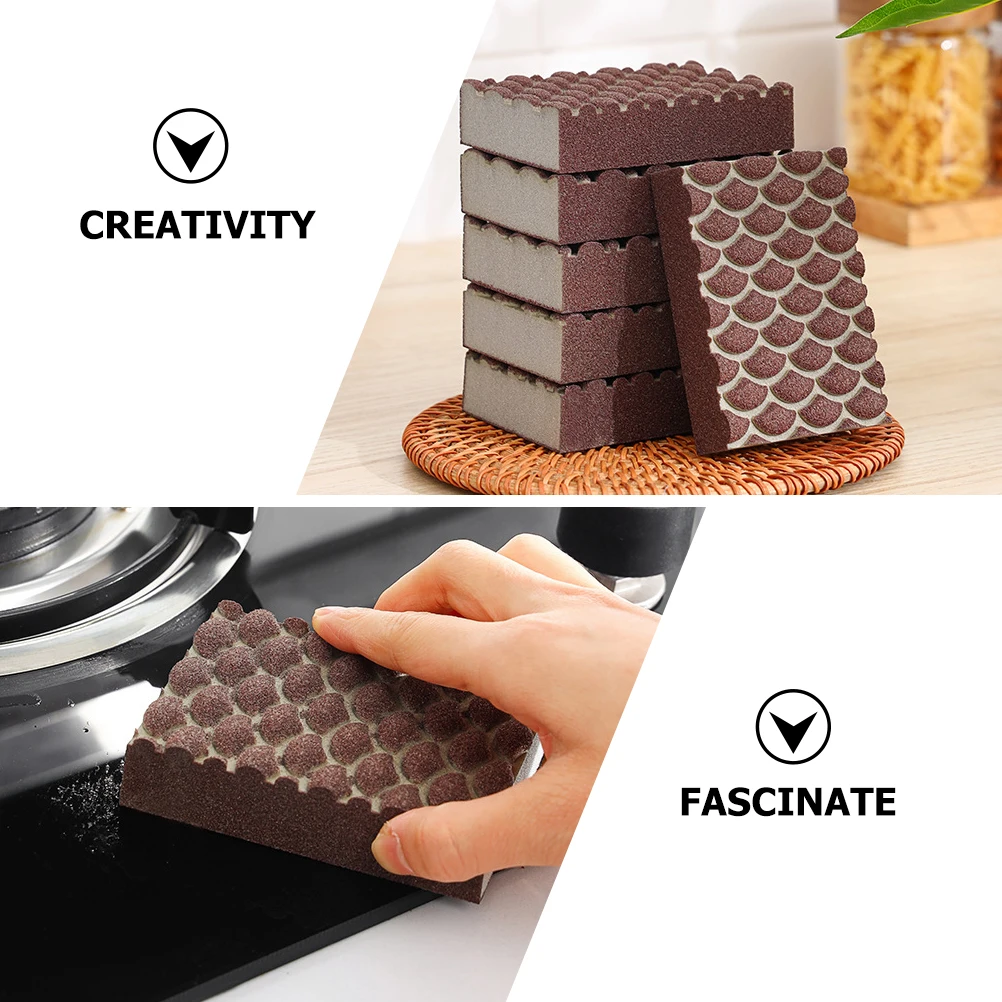 

2pcs Multi-Function Wok Reusable Cleaning Scrub Kitchen Supply Household Dish Sponge Daily Use Convenient Small Sponge