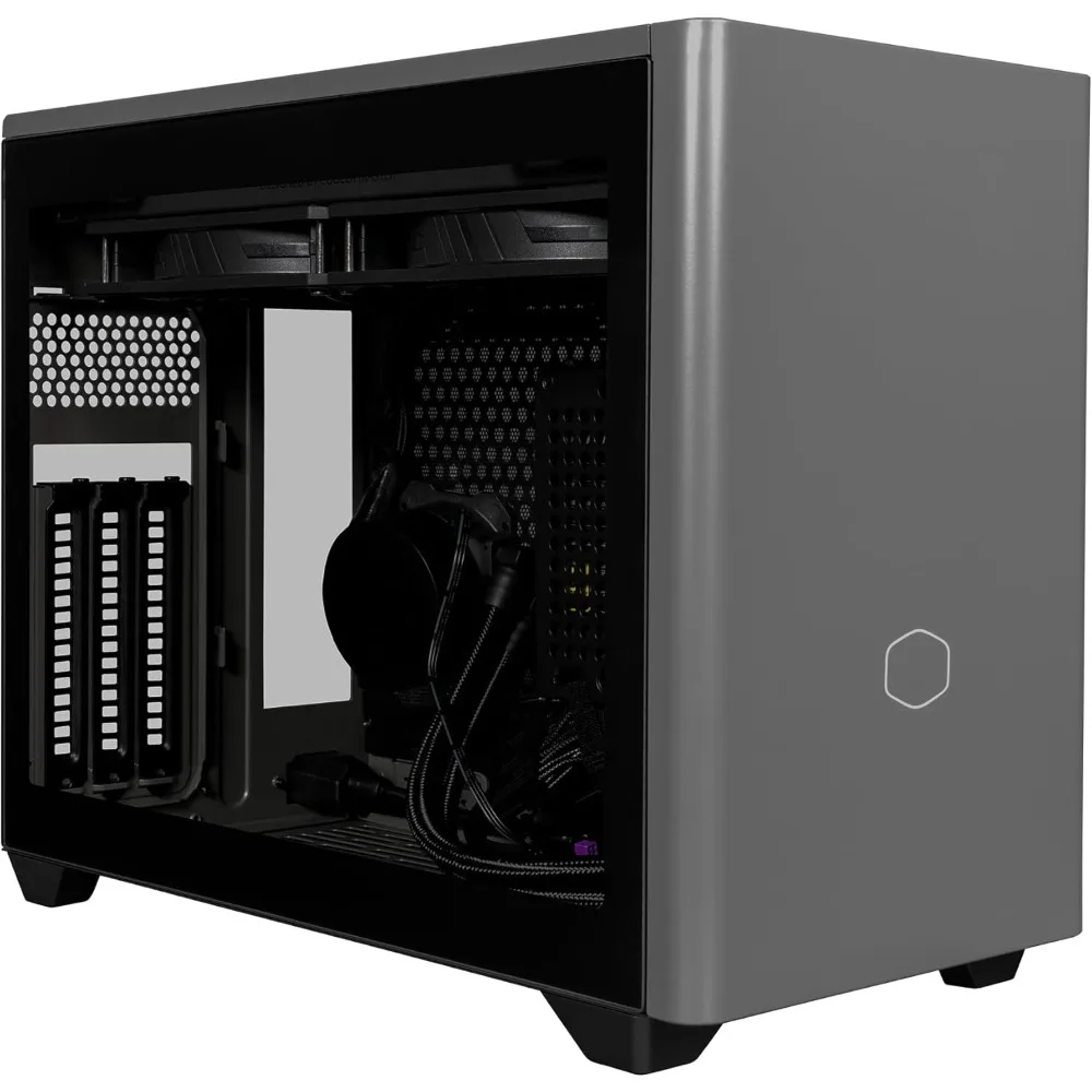 حافظة Cooler Master NR200P MAX V2 Mini-ITX مع 280 مم AIO وV850W SFX Gold PSU، PCIe 5.1 جاهزة