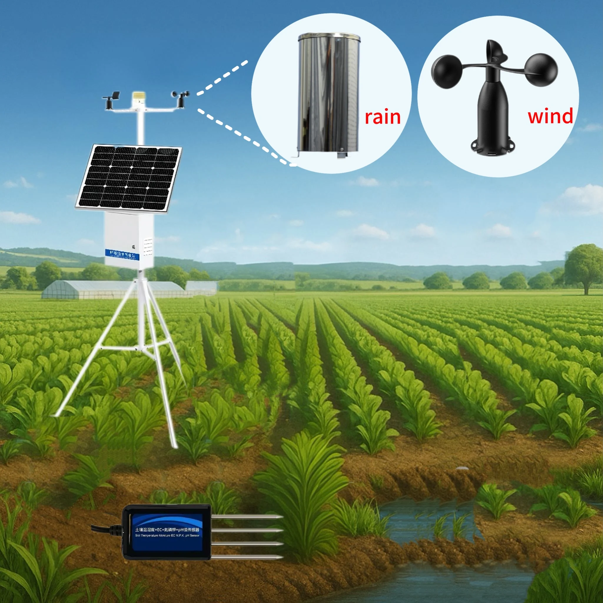 

2026 Smart Agriculture IoT Solution Soil Sensor Weather Station Water Quality Pest Monitoring System for Greenhouse Farm