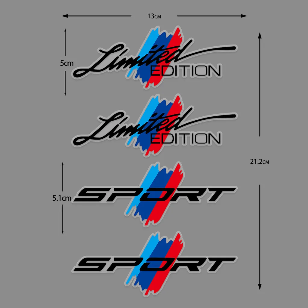 4 pcs Limited Edition Logo & Sport Waterproof UV Sticker for Motorcycle Body Helmet Car Mirror Door Window Body Decoration
