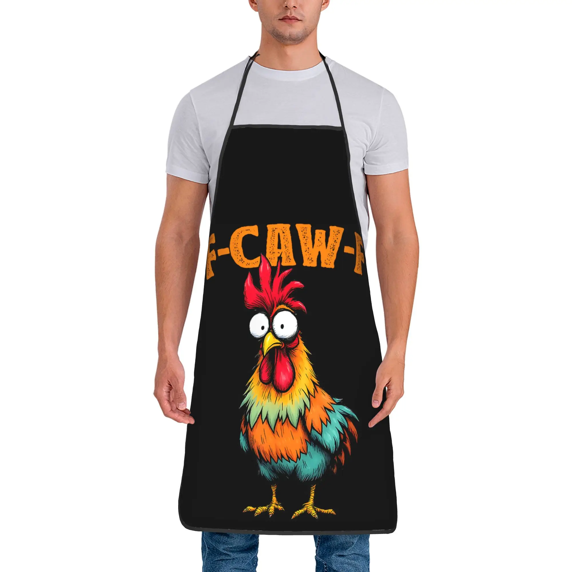 

Chicken Lover Funny F-Caw-F Chicken Apron Cooking Barber Kitchen Accessories Restraunt Fashion Aprons without Pocket