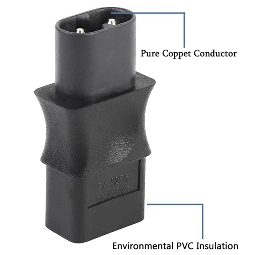 2PCS 2-Pin Iec 320 C8 Male To Iec 320 C9 Female Ac Adapter 6A/250V Industrial Power Converter-Y18A