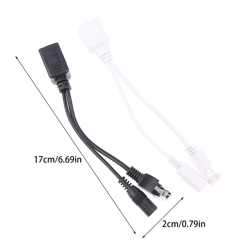 Kabel POE kabel adaptor atas Ethernet pasif kabel POE Splitter RJ45 modul catu daya injektor 12-48v untuk kamera