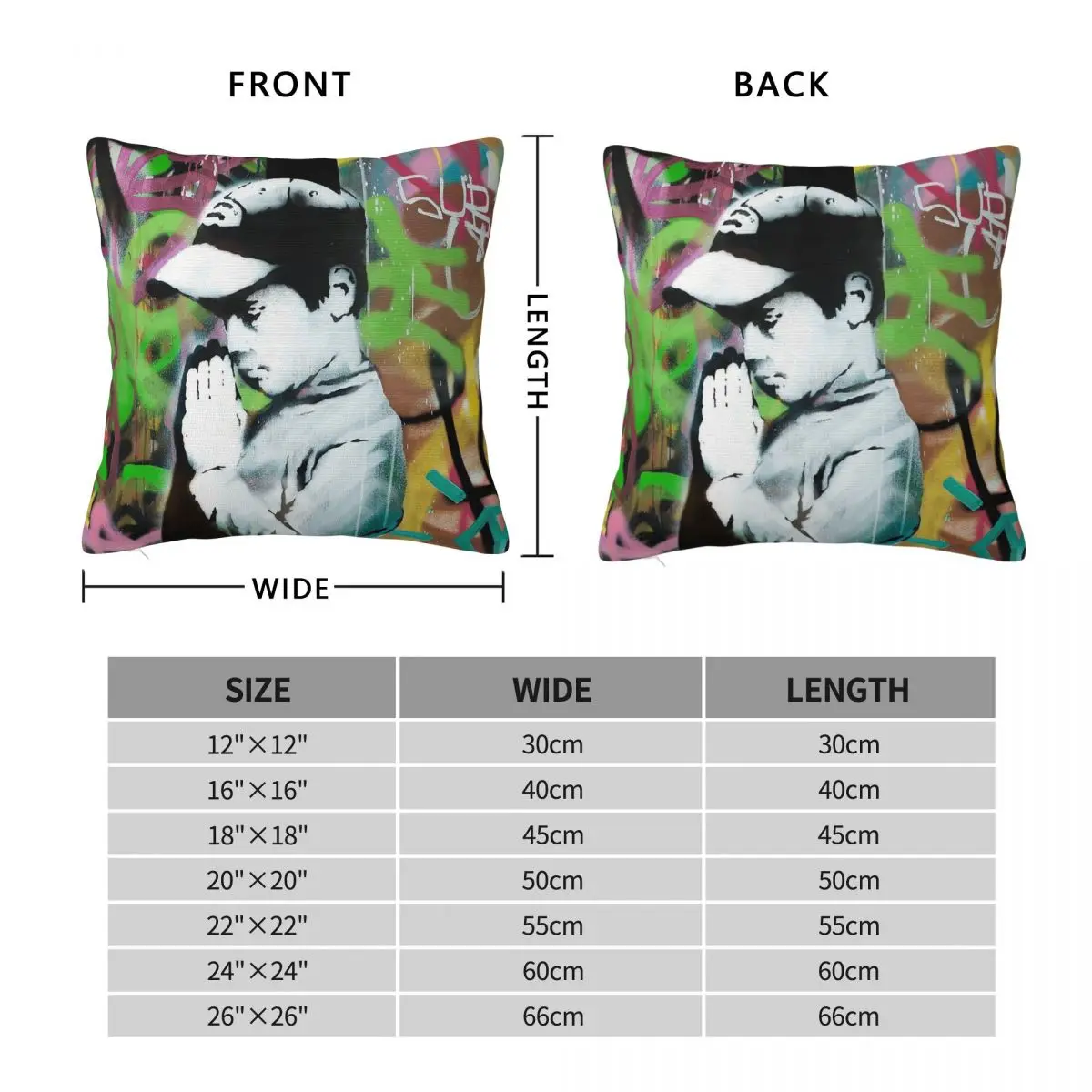 Banksy Forgive Us Our Trespassing Square Pillowcase Polyester Linen Velvet Creative Zip Decor Sofa Seater Cushion Cover
