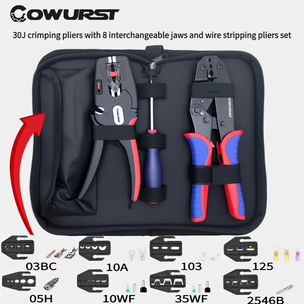 

HS-30J Multifunctional Ratchet Crimping Pliers Set, Wire Stripping Tool, Suitable for Electrical Wiring and Circuit Installation