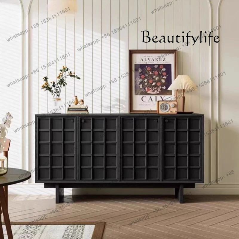 

Italian solid wood dining side cabinet Nordic living room wall storage cabinet Medieval sofa storage cabinet