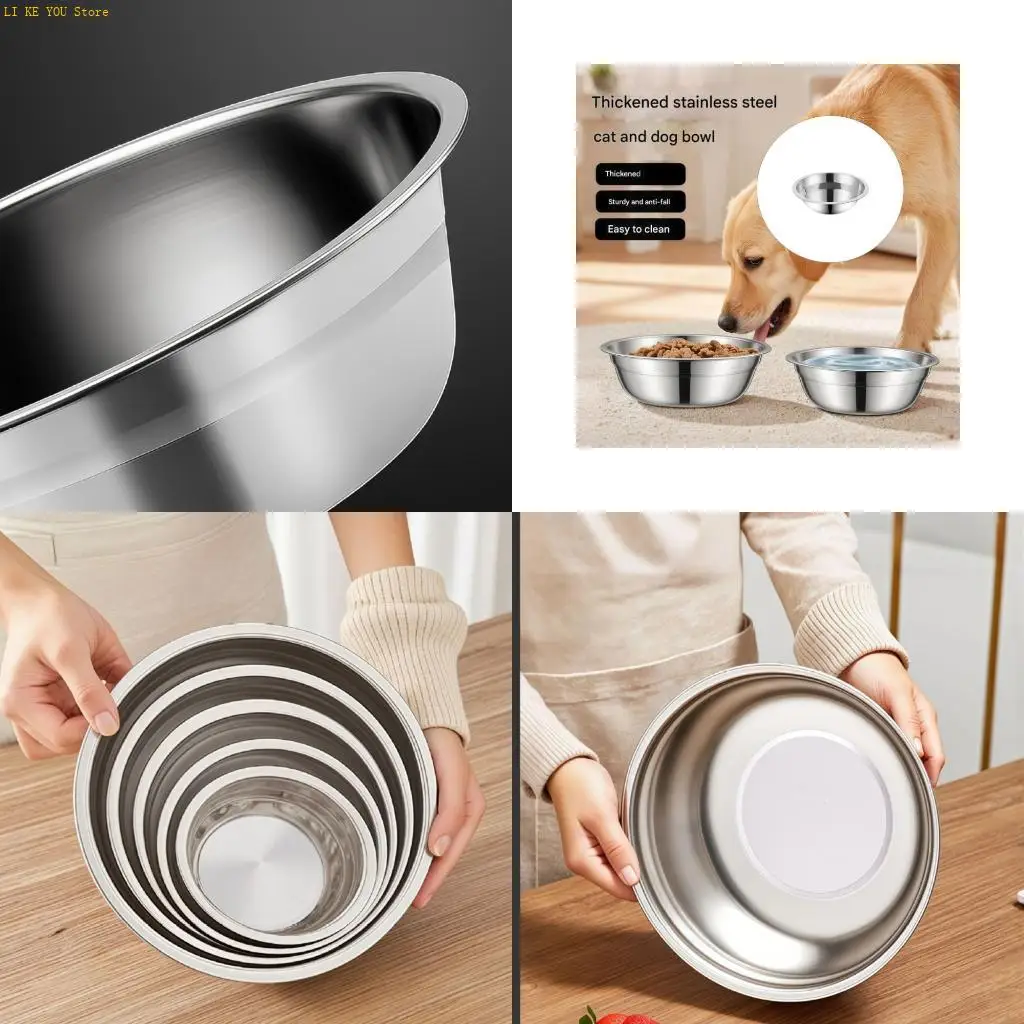 W3JE Stainless Steel Pet Dish Nonslip Feature Shatter Resistant Suitable for Multiple Pet Cats Dogs Use Easy to Clean
