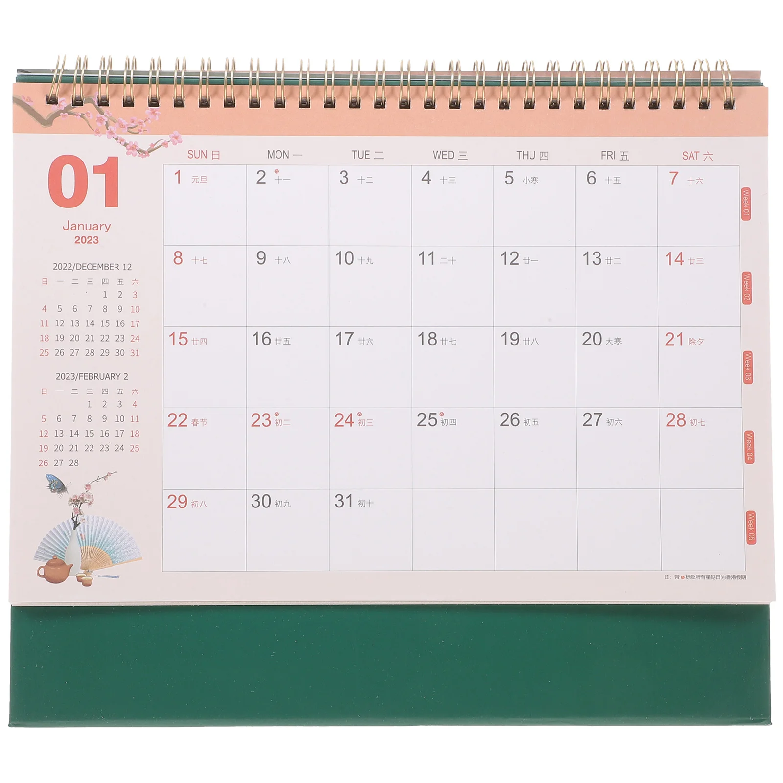 Weekly Daily Calendar Desk Decor Business Standing Household Home Accessory Green Iron Decorative Office