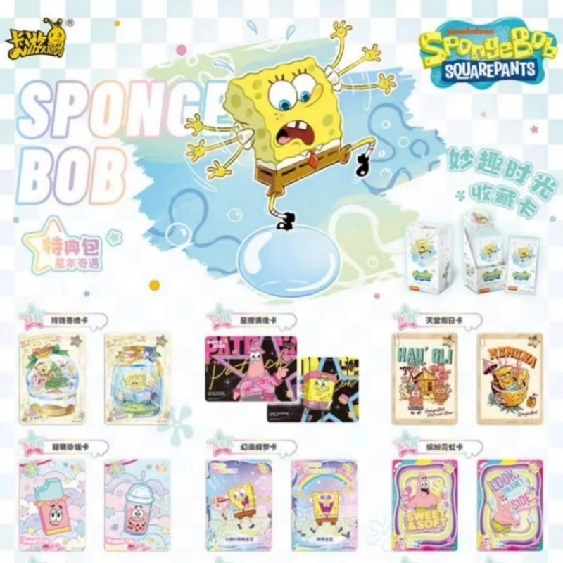 50Pcs Original Box Packaging KAYOU Card SpongeBob SquarePants Anime Characters Patrick Star Classic Collection Children\'s Gifts