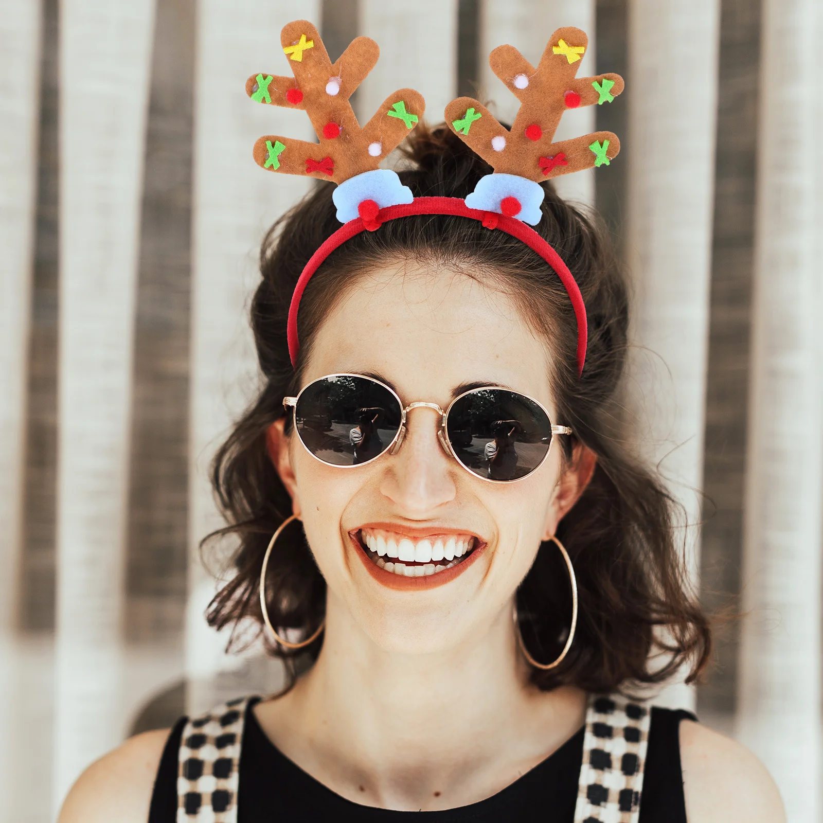 

5Pcs Glowing Christmas Headwear Reindeer Deer Antlers Snowflake Xmas Party Favors Lighted Holiday Hair Hoops Accessories