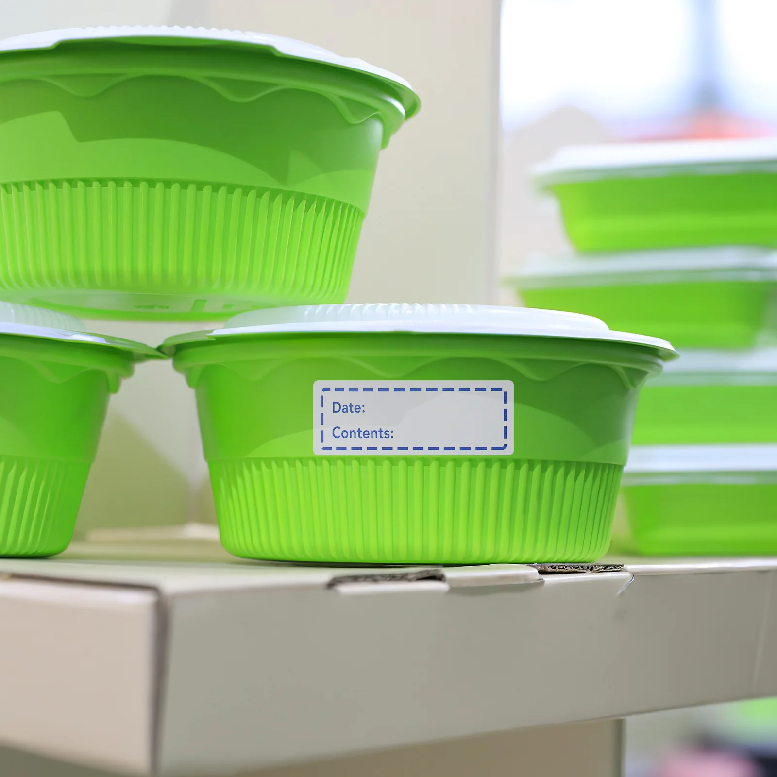 4 لفات من ملصقات الملصقات الغذائية، ملصقات الفريزر القابلة للإزالة للتخزين، لاصقة محمولة قابلة للكتابة، ملصقات وضع العلامات على زجاجة المطبخ #2