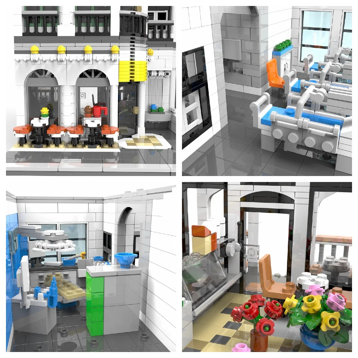 Ensembles de construction de maison d'hôpital, avec 17 figurines d'architecture de ville, Kit de modèle d'assemblage de blocs de construction modulaires, cadeau pour adultes, 4958 pièces