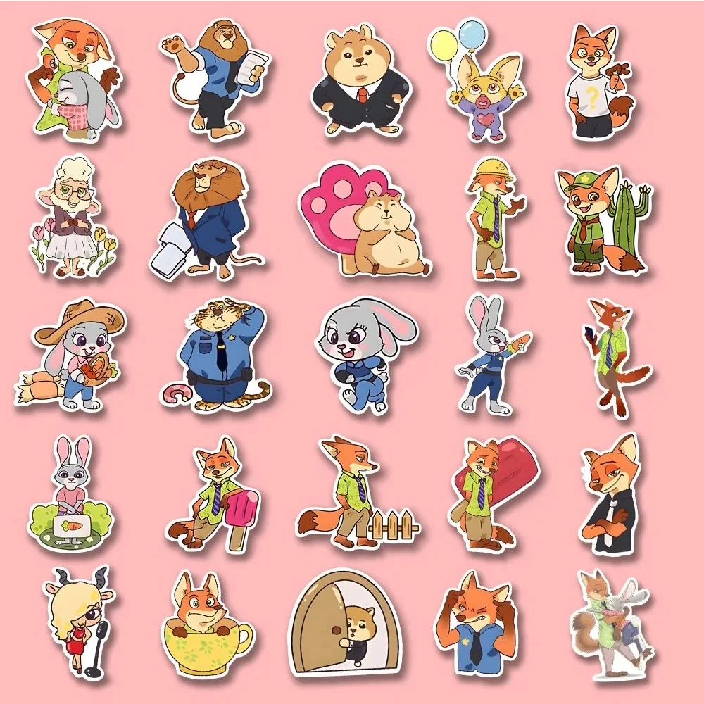 10/30/50pcs Disney Cute Movie Zootopia Graffiti Stickers Decals DIY Laptop Notebook Phone Suitcase Stationery Sticker Kids Toys