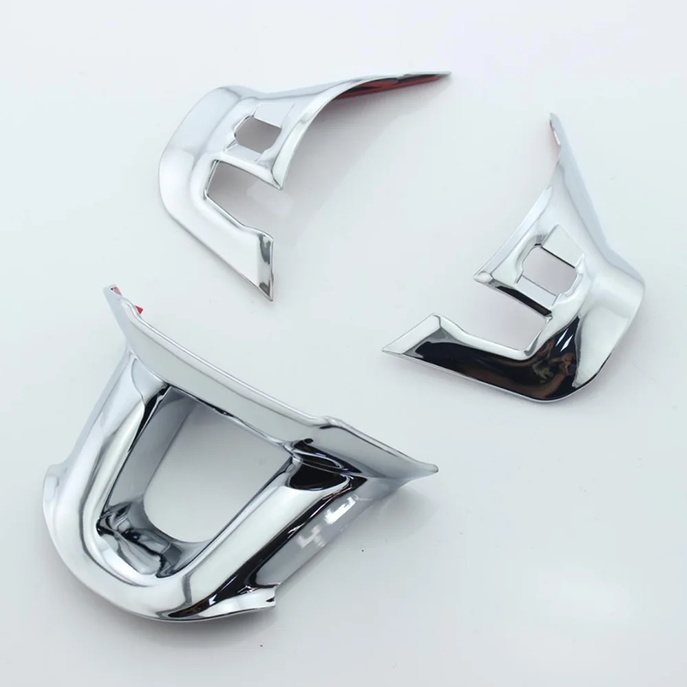 For Peugeot 2008 208 2014 2015 2016 2017 2018 ABS 3Pcs/set Car Steering Wheel Panel Sticker Cover Trim Auto Accessories