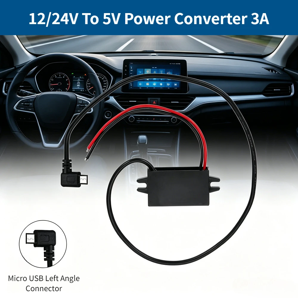 

12/24V To 5V Power Converter 3A Step Down Converter Voltage Reducer Transformer Power Supply Module For Car Truck Solar System