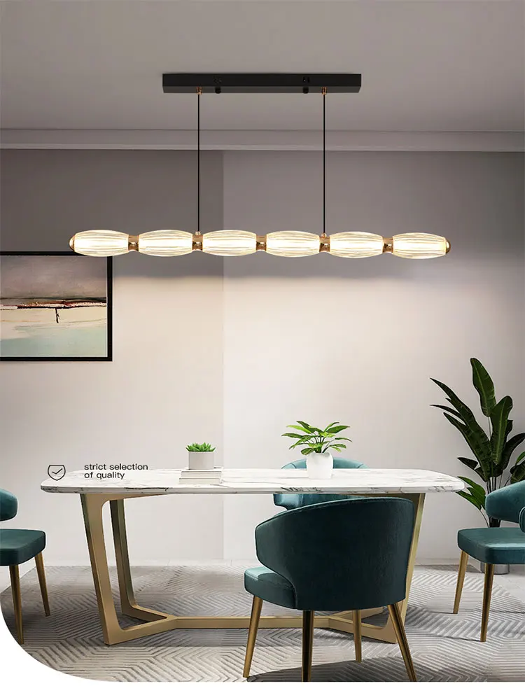 

Ding Room Luxury Restaurant Lotus Root Chandelier Designer Creative Art Dining Table Bar Front Minimalist Long Strip Lighting