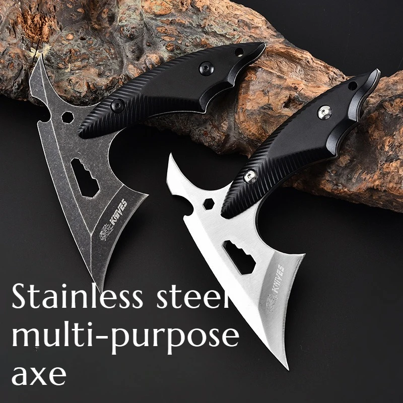 

This Compact Stainless Steel Multi-functional Axe Is A Convenient Portable Emergency Household Felling Tool for Camping