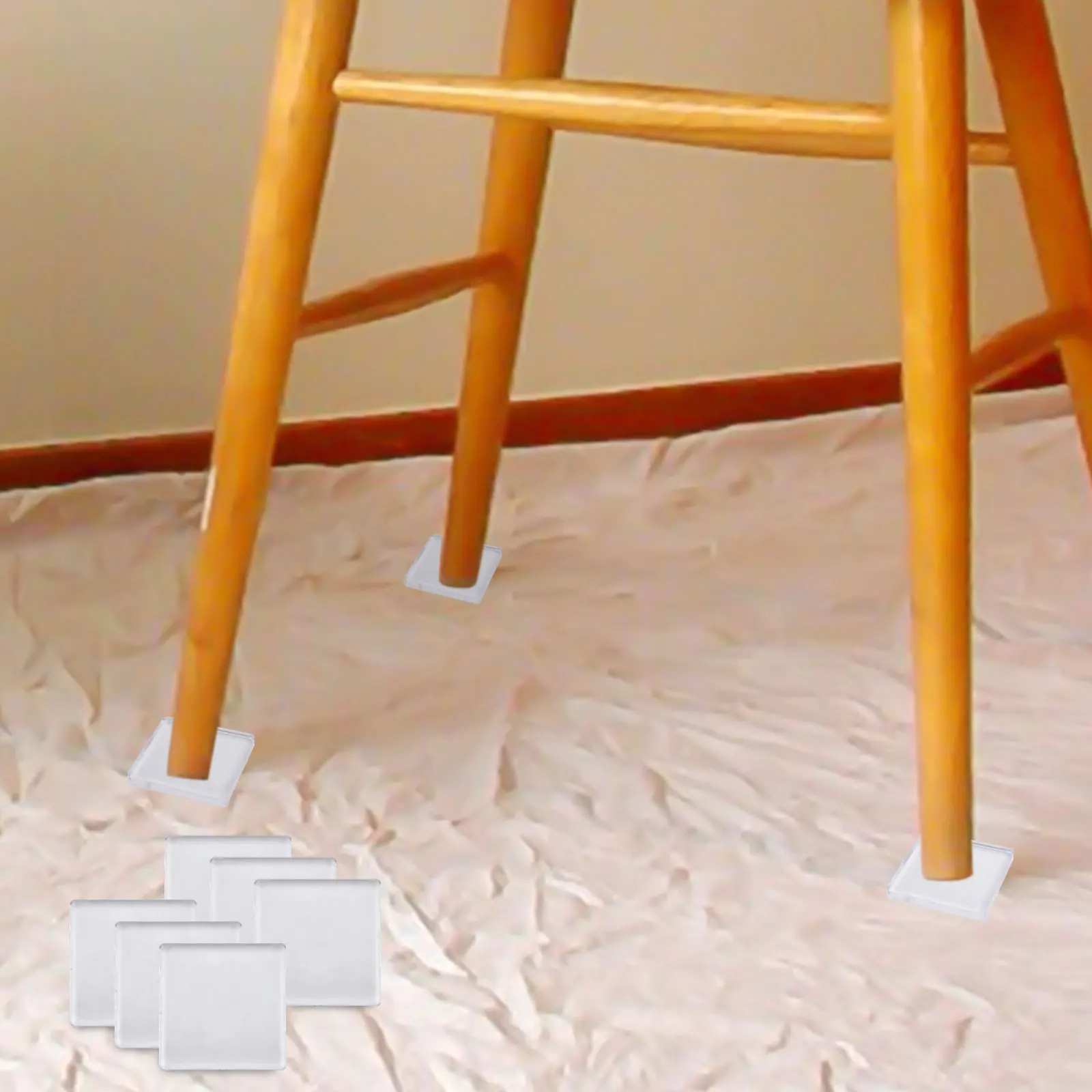 

6pcs Small Non-Slip Mat Washing Machine Anti Vibration Stepping Pad Bathroom Mat Removable Anti-skid Pad Reusable Self-adhesive