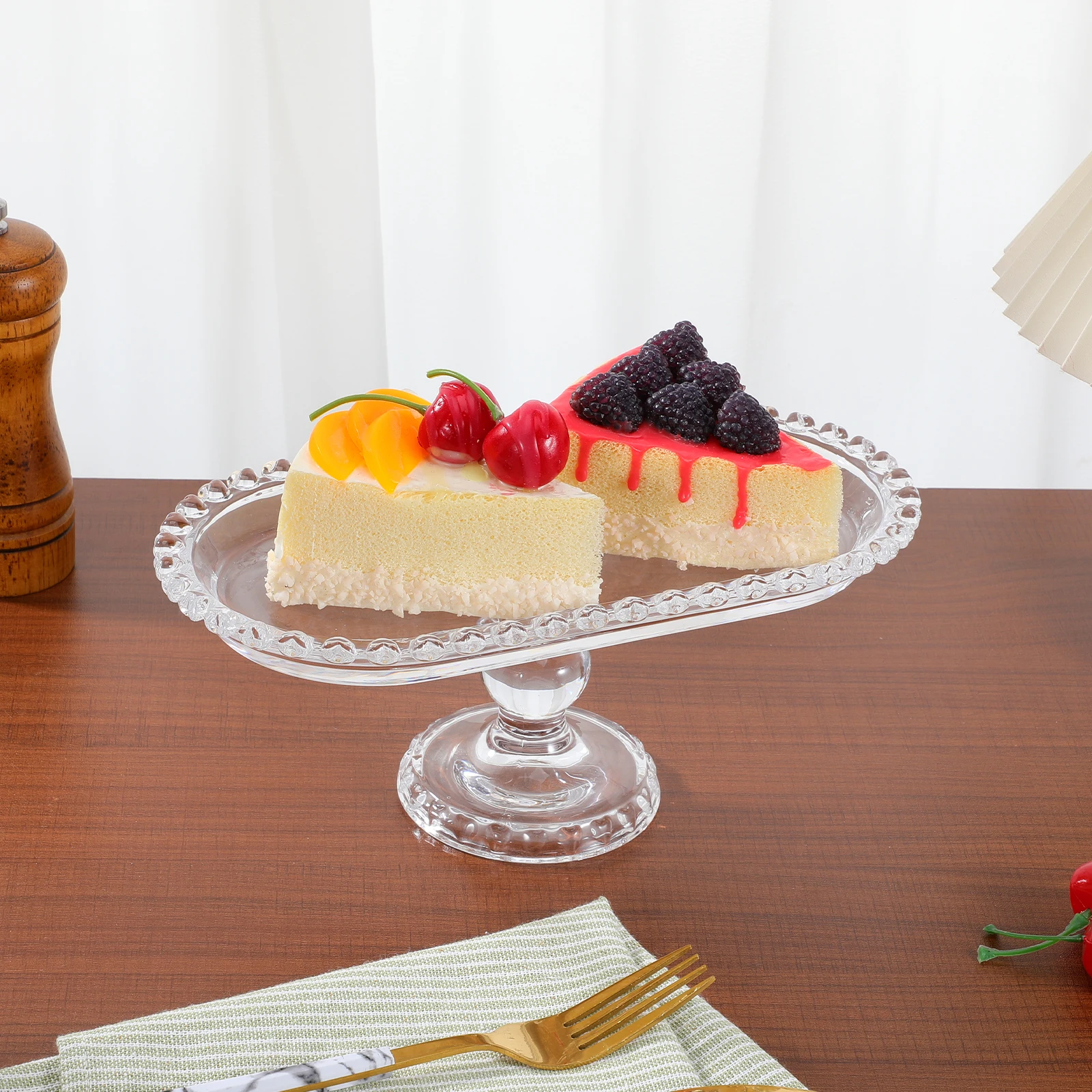 

1Pcs Afternoon Tea Tray Simple Style Transparent Fruit Storage Tray for Organizing Bread Fruits Snacks At Home Daily Use