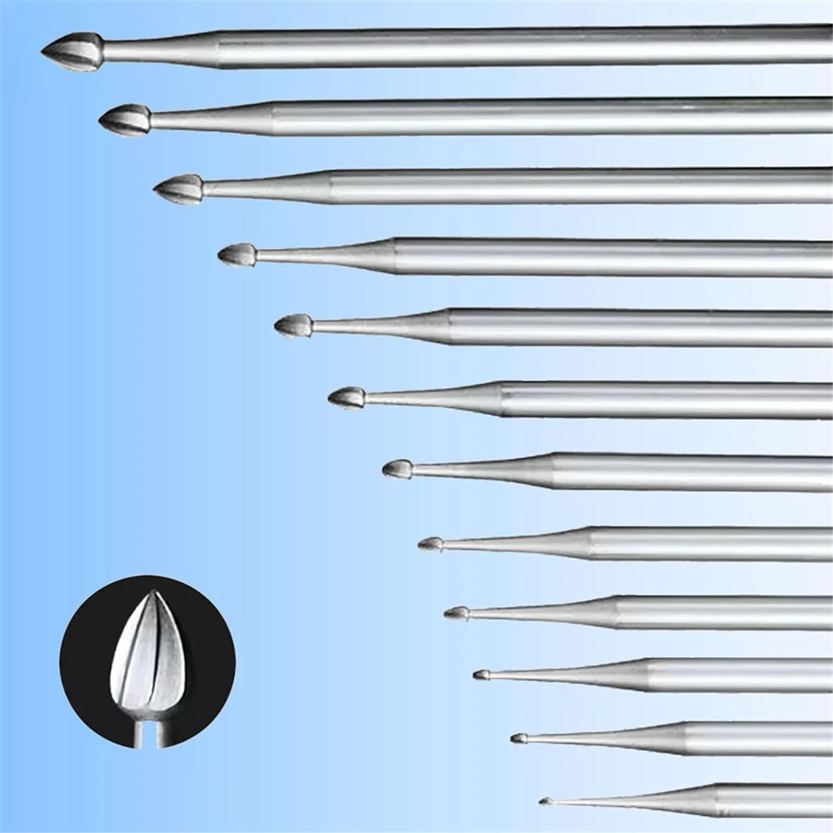 ABFKW 12 Pcs Jewelry Bud Burr, 3/32Inch Shank Lapidary Making Tools Carving Bits for Rotary Tools