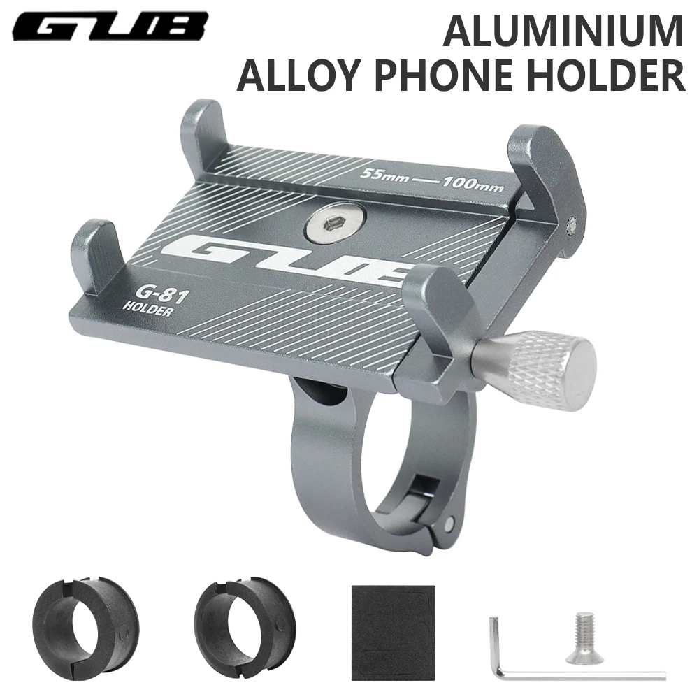 GUB G81 Adjustable Anti-Slip Bicycle Phone Holder Mount Black Titanium Color MTB Motorcycle Stand Bracket Bike Handlebar Clip