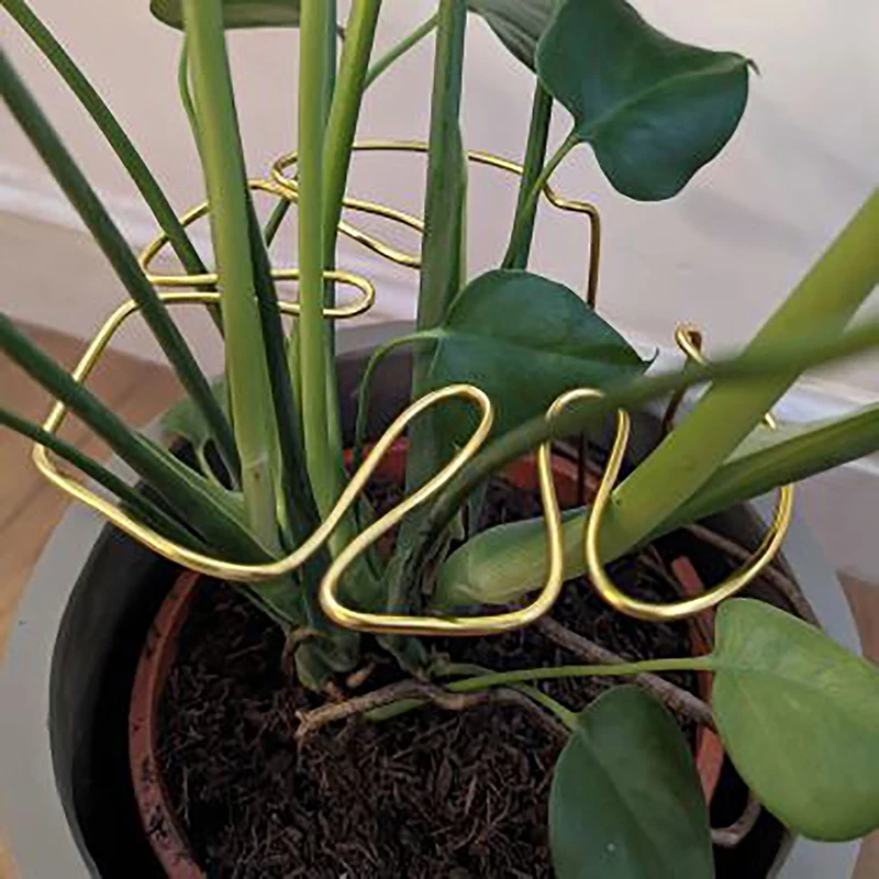 Poste de soporte para plantas en forma de Monstera, pila de soporte de aleación resistente, fácil instalación, soporte decorativo para plantas pequeñas y medianas